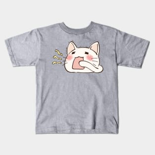 I draw lucky star white cat yawning Kids T-Shirt